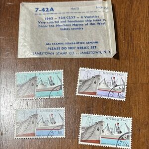 1963 Haiti Merchant Marine Stamps Set In Original Packaging Stamp Collerctors